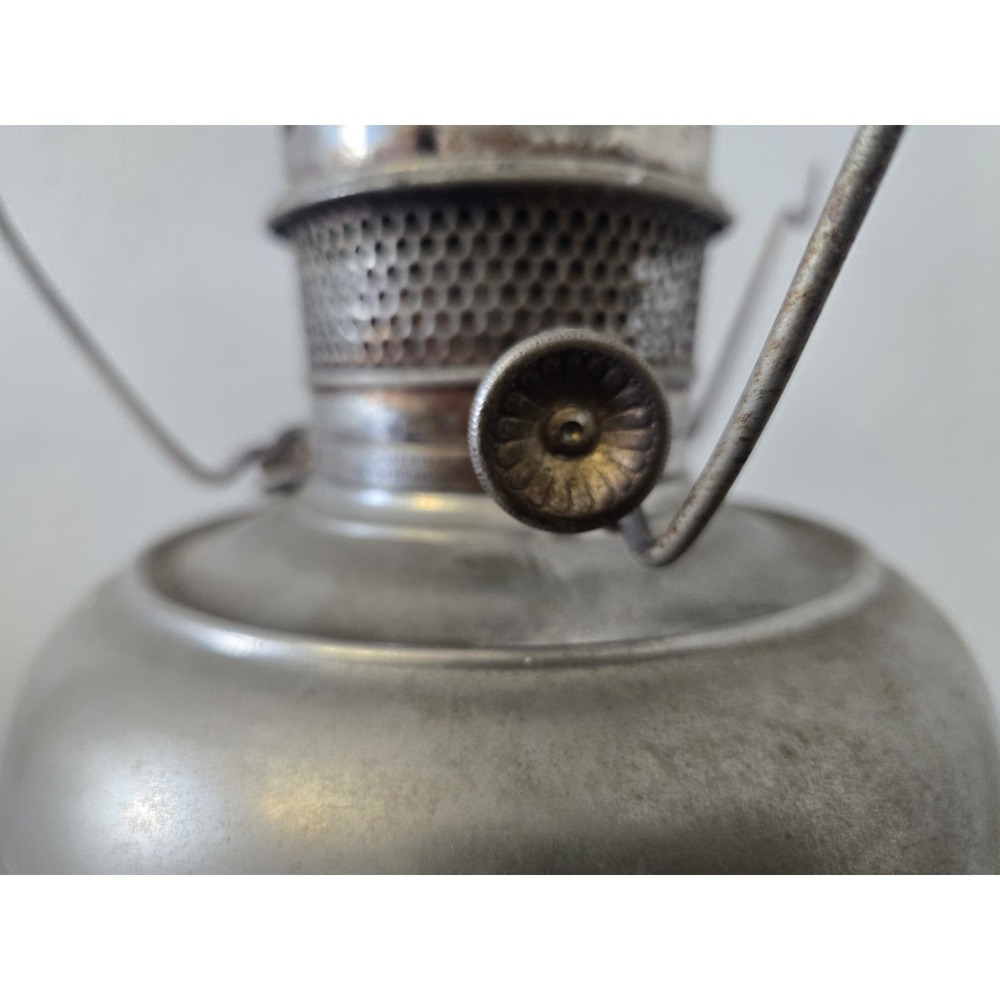 Antique 1900's Nickel Plated Oil Table Lamp Base Only - Picture 8 of 12